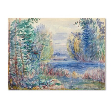 Trademark Fine Art Renoir 'River Landscape 1890' Canvas Art, 24x32 AA00758-C2432GG